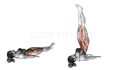 Повдигане на крака от лег за коремни мускули