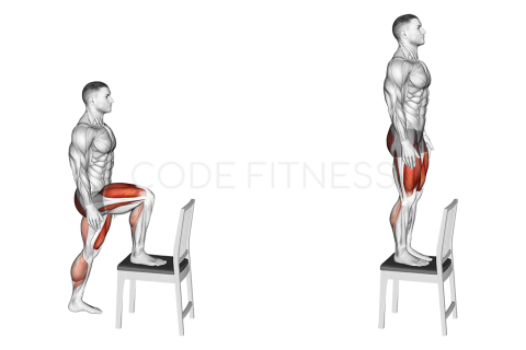 Качване на стол с редуване на крака