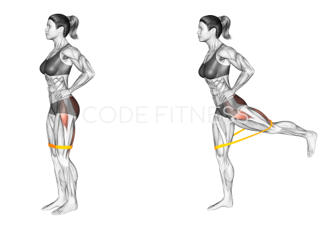 Resistance Band Standing Balance Glute Kickback